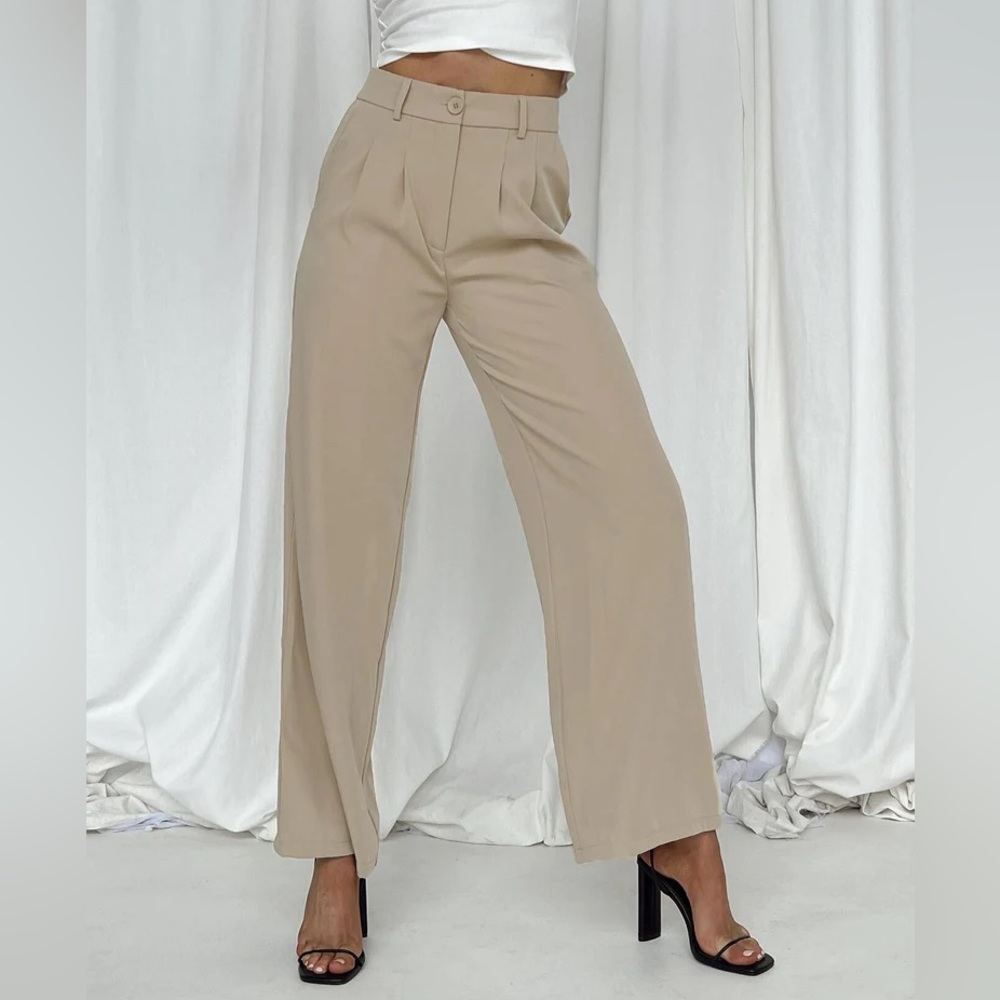 Princess Polly archer pants in taupe - petite fit